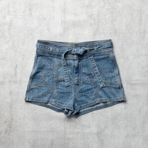 Stoned Immaculate Super Star Blue High-waist Denim Summer Shorts Y2K Western 29